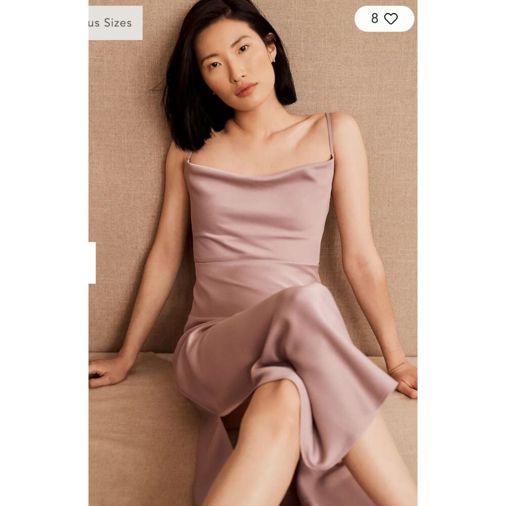 BHLDN Cali Satin Charmeuse Midi Dress - Picture 3 of 7